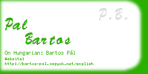 pal bartos business card
